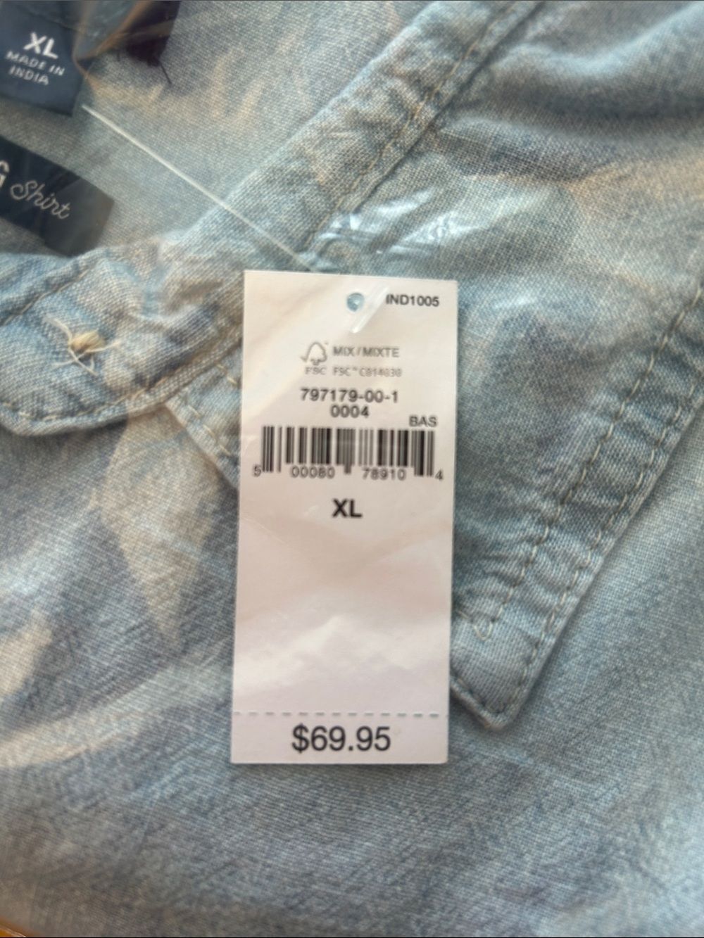 GAP Light Blue Chambray Button-Down Shirt - Picture 13 of 14